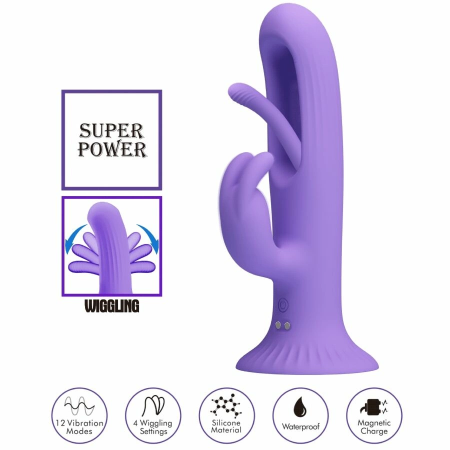 Pretty Love Killmoulis Rabbit Intimate Device 12 Modes Purple Silicone
