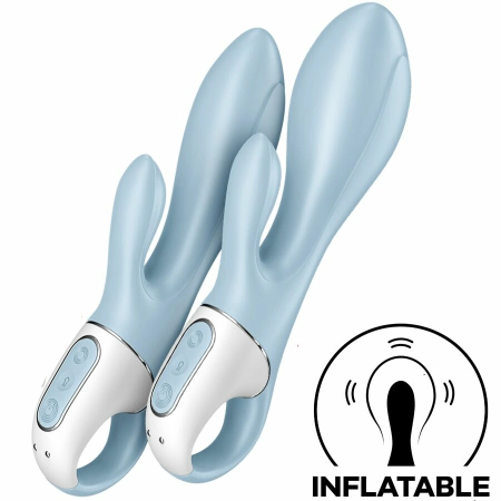 Satisfyer Air Pump Bunny 1 Inflatable Dual-Action System Blue Silicone