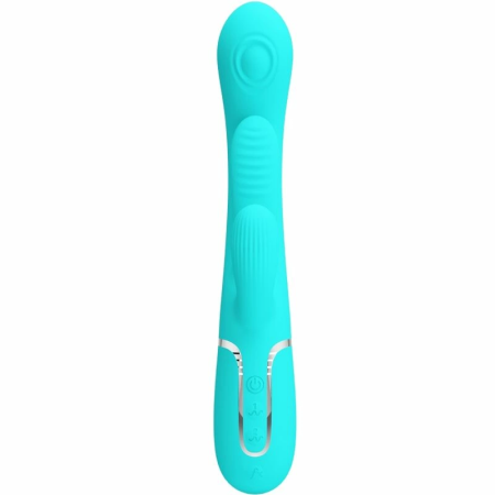 Pretty Love Shania Triple Stimulation Vibrator Blue Silicone