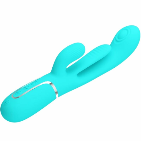 Pretty Love Shania Triple Stimulation Vibrator Blue Silicone