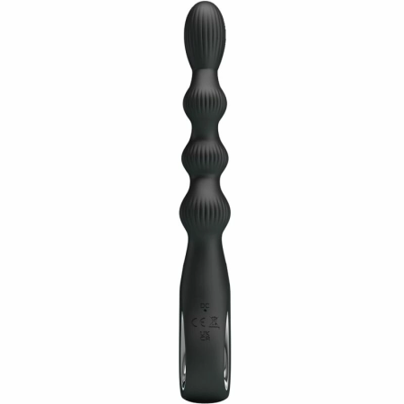 Pretty Love Federer Anal Vibrator 12 Modes Black Silicone USB Rechargeable