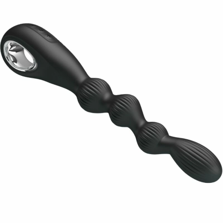 Pretty Love Federer Anal Vibrator 12 Modes Black Silicone USB Rechargeable