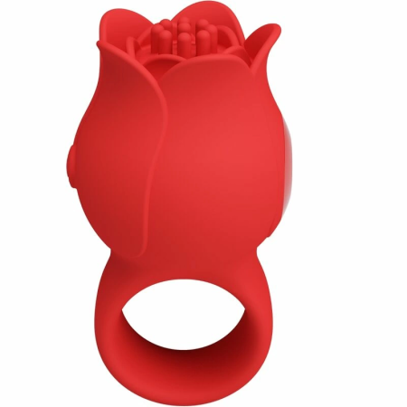 Pretty Love Jae Rose-Shaped Finger Model, 10 Modes, Red Silicone