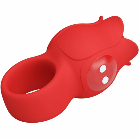 Pretty Love Jae Rose-Shaped Finger Model, 10 Modes, Red Silicone