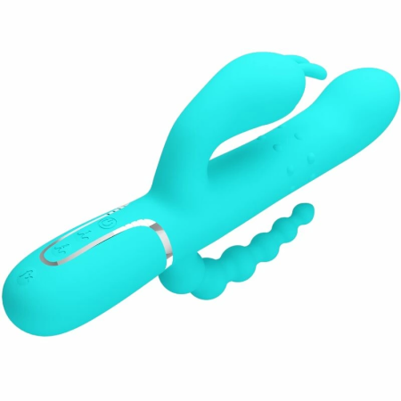 Pretty Love Cammy 4-in-1 Silicone Intimate Device Blue Multi-Function