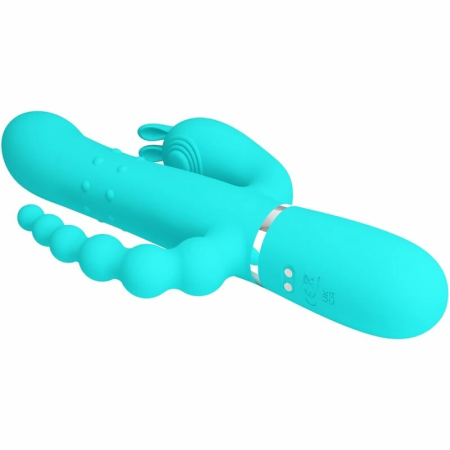 Pretty Love Cammy 4-in-1 Silicone Intimate Device Blue Multi-Function