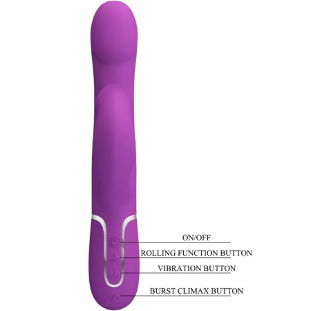 Pretty Love BW-500012-3 4-in-1 Vibrating Silicone Device Purple