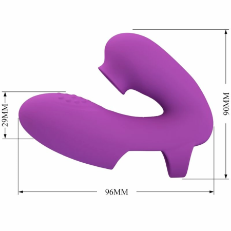 Pretty Love Athena Rechargeable Finger Device, 7 Modes, Purple Silicone
