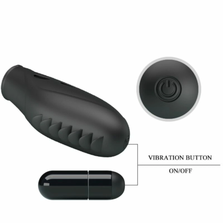 Pretty Love Gilo Silicone Finger Vibrating Massager Black