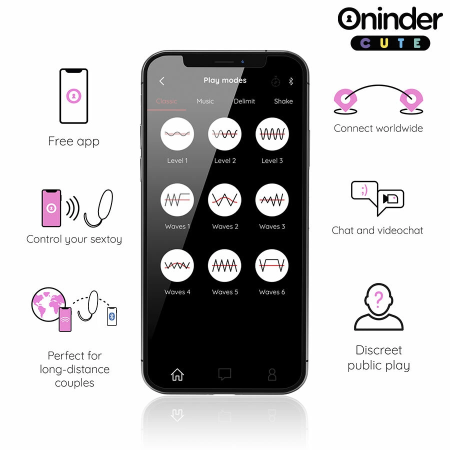 ONINDER CUTE 360° Silicone Smart Intimate Egg - App & USB, Multicolor