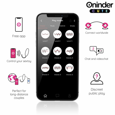 ONINDER CUTE WaveMotion Silicone Egg - App-Controlled, USB, Waterproof, Pink