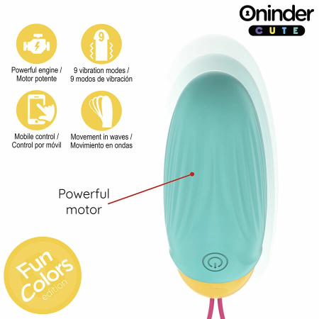 ONINDER CUTE Vibrating Rotating Silicone Gem Egg - App-Controlled, Waterproof