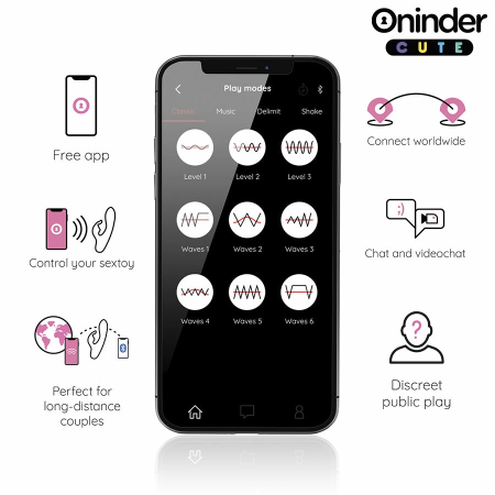 ONINDER Cute Love Bunny Vibrator - App-Controlled, Dual Stimulation, Pink/Blue