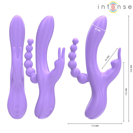 INTENSE MIKO Triple System Vibrator Purple, 7 Modes, Waterproof, USB
