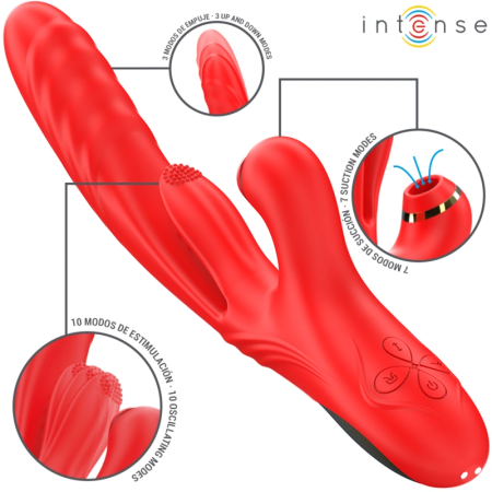 INTENSE Karol Multifunctional Vibrator Red, Thrust & Wave System