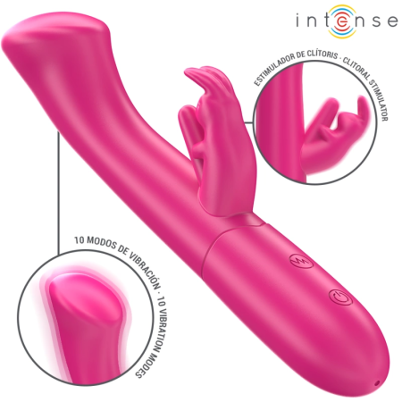 INTENSE Julieta Dual-Action Rechargeable Silicone Vibrator Pink 18.6cm