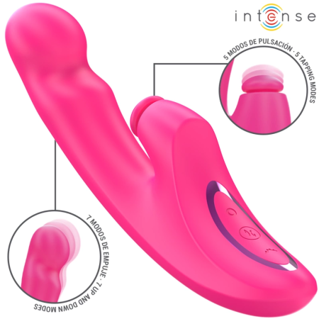 INTENSE EMI 3-in-1 Compact Personal Massager 13.5cm 10 Modes Pink