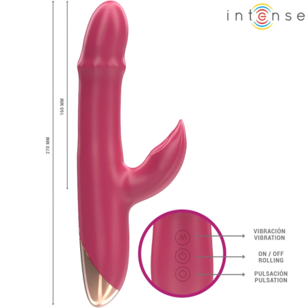 INTENSE Chloe 3-in-1 Multifunction Red Intimate Wellness Device Silicone