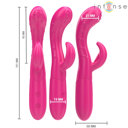 INTENSE Amara Pink Vibrating Device with Stimulating Tongue, 10 Modes