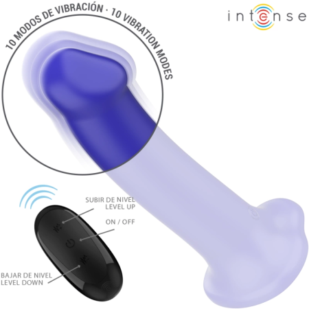 INTENSE Victoria Dark Blue 10-Mode Silicone Intimate Device with Remote Control