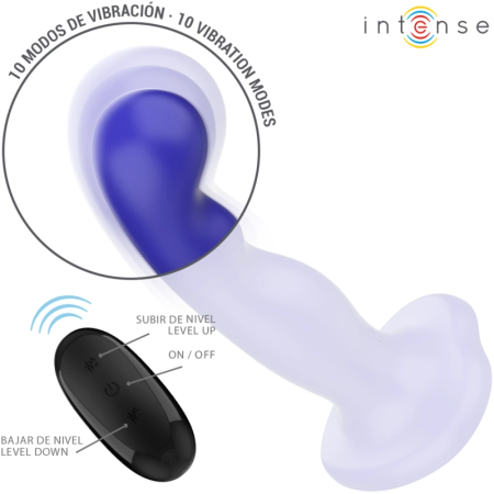 INTENSE Shorty Blue Remote-Controlled Vibrator with Suction Cup 16cm