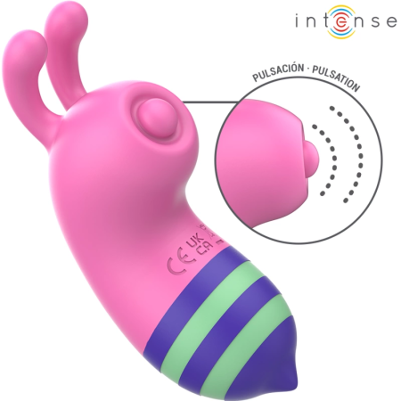 INTENSE Willie Bee-Shaped Pulsating Tongue Device, Pink-Green, USB, IPX7