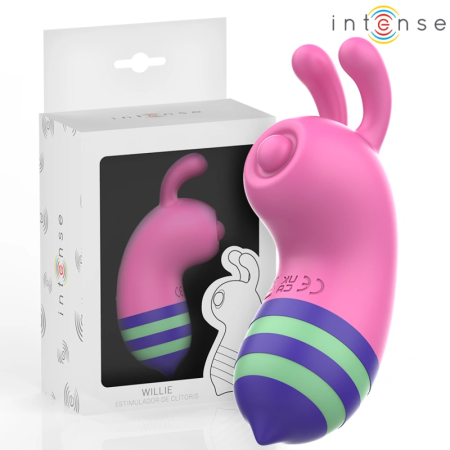 INTENSE Willie Bee-Shaped Pulsating Tongue Device, Pink-Green, USB, IPX7