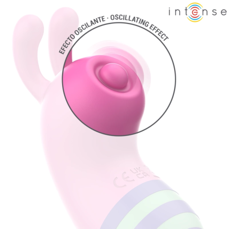 INTENSE Willie Bee-Shaped Pulsating Tongue Device, Pink-Green, USB, IPX7