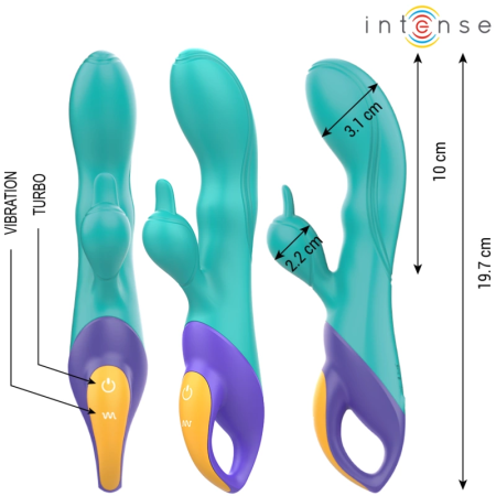 INTENSE FRED Dual Stimulation Rabbit Model Vibrator Blue Silicone