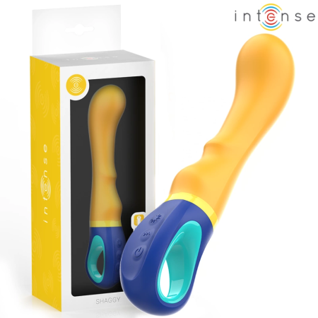 INTENSE Shaggy Yellow Curved G-Spot Vibrator Ergonomic Silicone Design