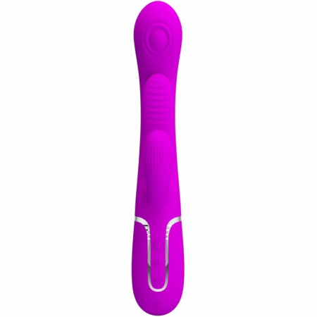 Pretty Love Shania Triple Vibrating Silicone Device Pink, 7 Modes