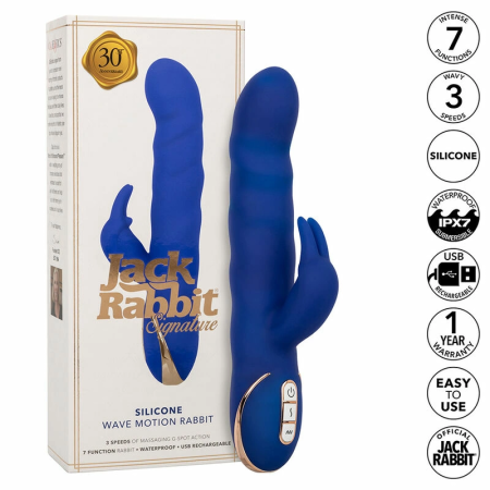 CalExotics Jack Rabbit Wave Motion Blue Silicone Intimate Device 30th Anniversary