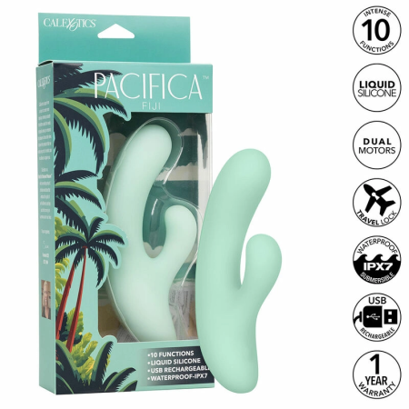 CalExotics Pacifica Fiji Dual Motor G-Spot Stimulator Aqua Silicone