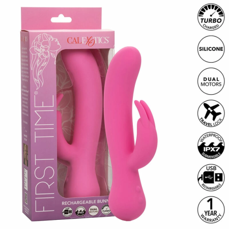 CalExotics First Time Rechargeable Dual-Action Silicone Device Pink 21cm