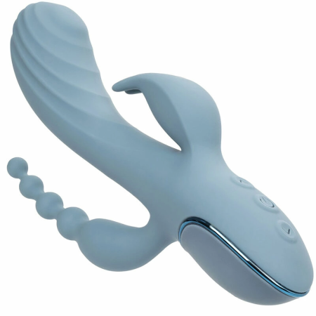 CalExotics Triple Ecstasy Grey - Rechargeable Triple-Action Massager 11.5cm