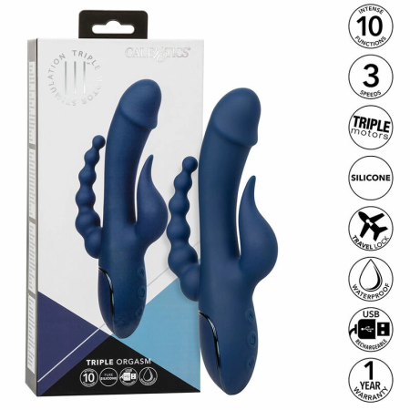 CalExotics III Triple Action Intimate Machine Blue Rechargeable Waterproof