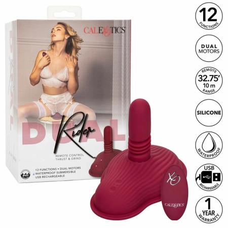 CalExotics Dual Rider Remote-Control Double Motor Massager Red