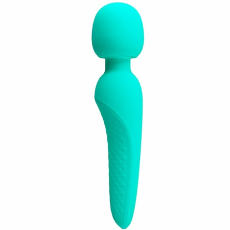 Pretty Love Meredith Rechargeable Silicone Massager Aqua Green 21.5cm