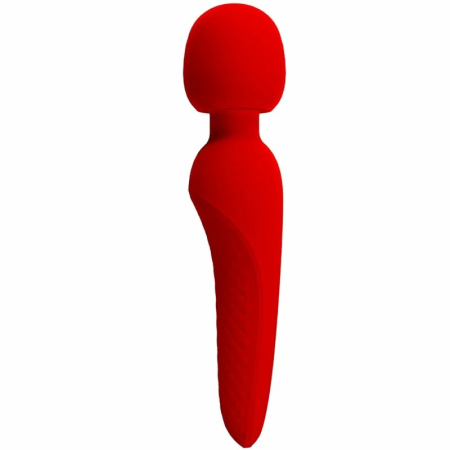 Pretty Love Meredith Massager 12 Modes Red - Waterproof Silicone, 21.5 cm