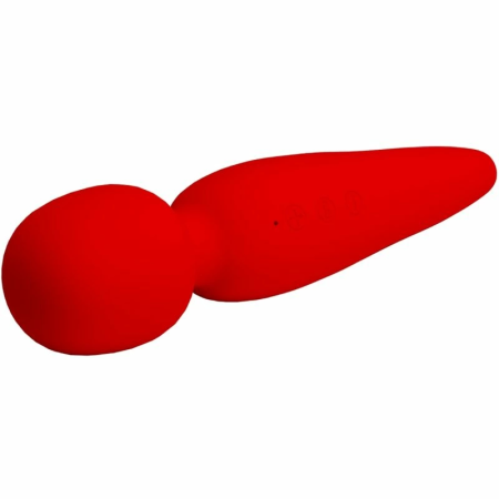 Pretty Love Meredith Massager 12 Modes Red - Waterproof Silicone, 21.5 cm