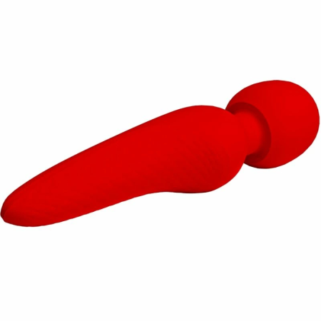 Pretty Love Meredith Massager 12 Modes Red - Waterproof Silicone, 21.5 cm