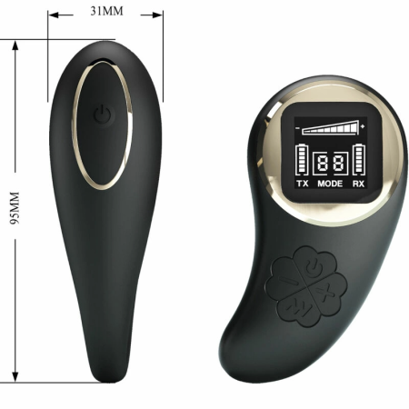 Pretty Love Nathan Black Dual Action Vibrator with Remote, 10 Modes