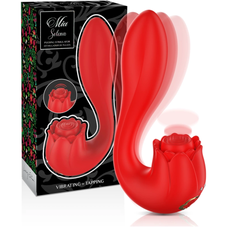 MIA Selena Vibrating & Tapping Rose-Shaped Intimate Device Red