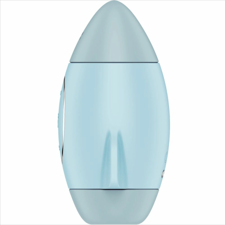 Satisfyer Mission Control Blue Small Dual-Function Vibrator, IPX7, Silicone