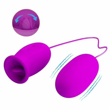 Pretty Love Daisy Dual Egg Rechargeable Device Violet Silicone