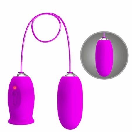 Pretty Love Daisy Dual Egg Rechargeable Device Violet Silicone