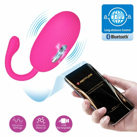 Pretty Love Doreen Magenta Wireless Intimate Egg, App-Controlled, Silicone