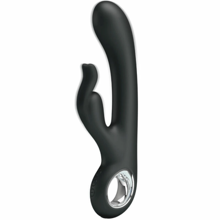 Pretty Love Carina Dual-Action Vibrator Black Silicone, 7 Modes USB