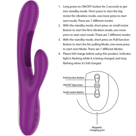 INTENSE Apolo Rechargeable Vibrating Device Purple 7 Modes Waterproof