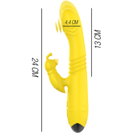 INTENSE TOKY Up & Down Vibrator with Dual Action Yellow 24cm